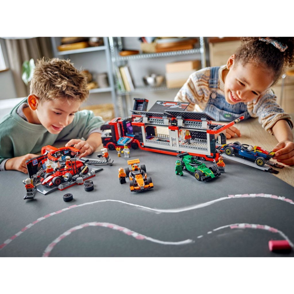 Lego City 60443 F1 Pitstop En Pitcrew Met Ferrari